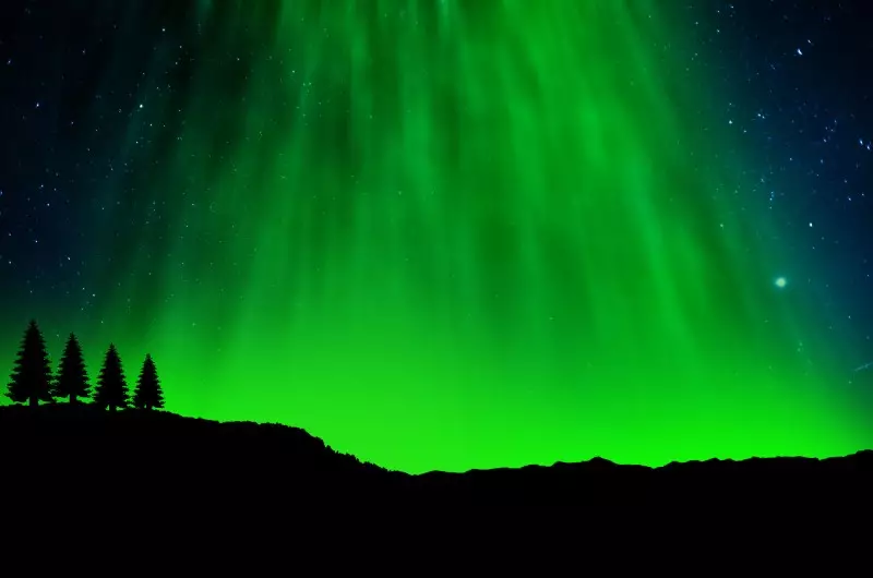 Vector image of aurora borealis which is an actual CME in action.
